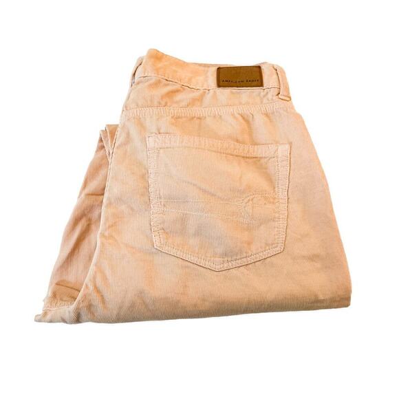 American Eagle Light Peach Color Mom Jean Corduroy Style Pants SZ4 - Picture 1 of 7